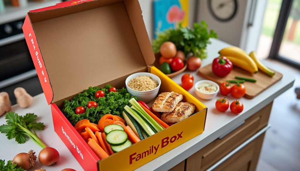 découvrez nos box repas spécialement conçues pour les familles pressées : des repas savoureux, équilibrés et faciles à préparer, livrés directement chez vous pour gagner du temps au quotidien.