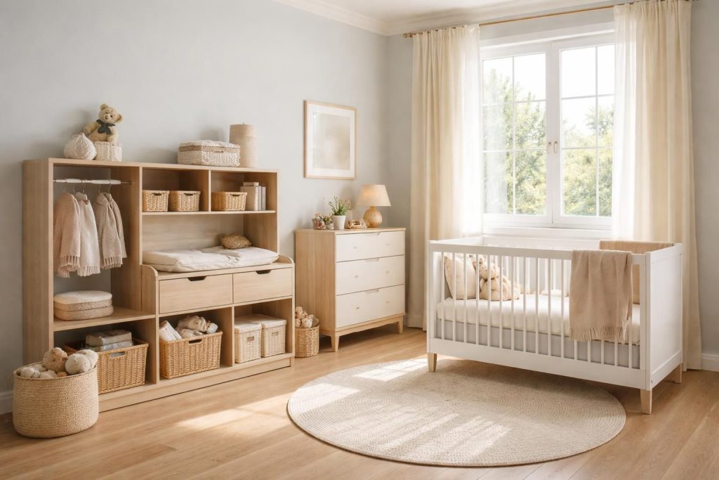 découvrez comment préparer une chambre de maternité apaisante avec la peinture douce farrow & ball et un rangement modulable pour un espace fonctionnel et confortable.