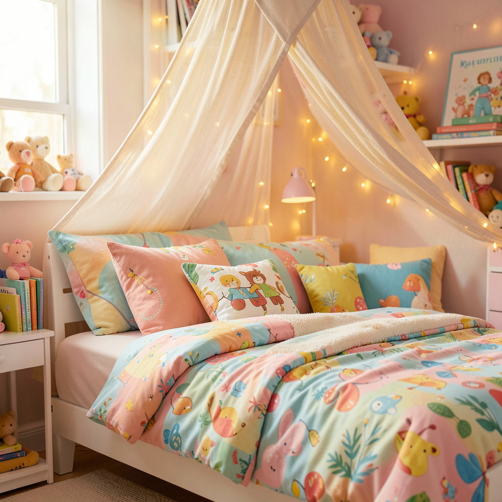 Un lit KURA réaménagé avec des éléments de décoration originaux