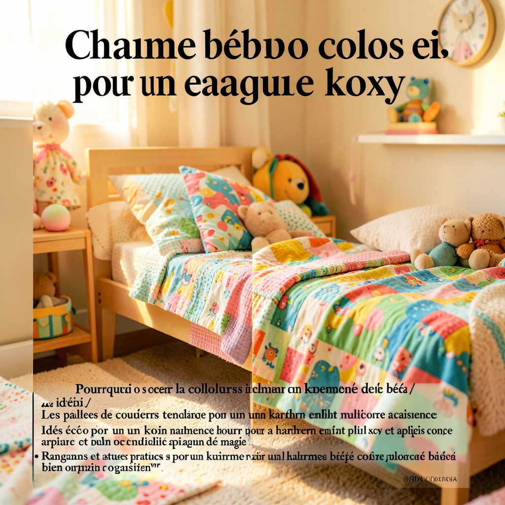 Coin lecture douillet dans une chambre enfant multicolore avec coussins colorés et étagères bois