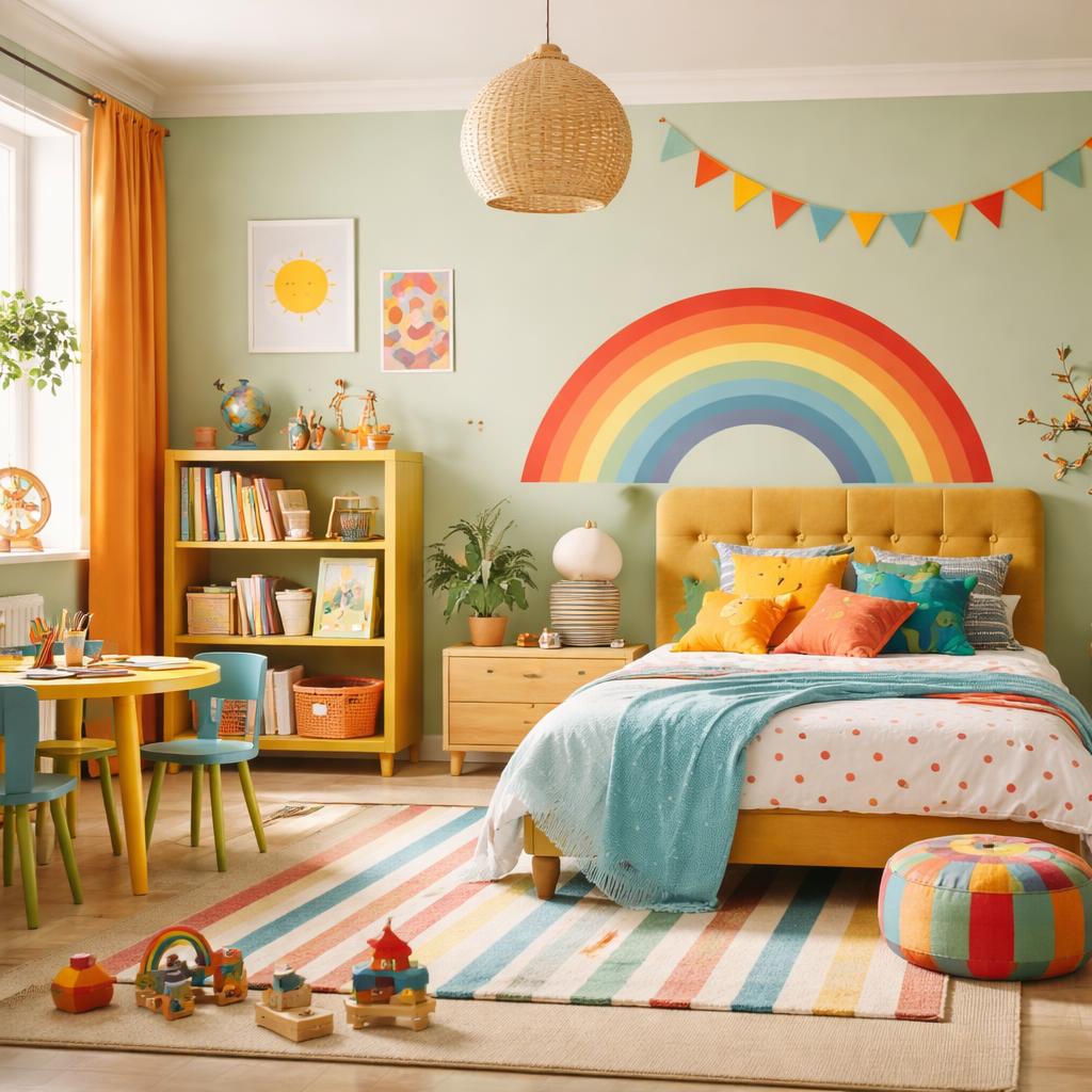 Palette de couleurs acidulées pour décorer une chambre d'enfant joyeuse et lumineuse