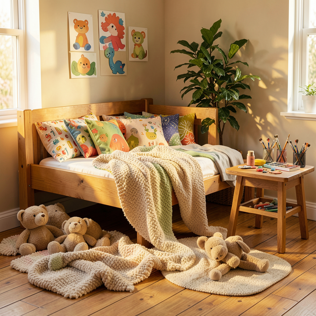 Idée décoration mur chambre bébé avec lettres découpées en papier et lumières LED intégrées