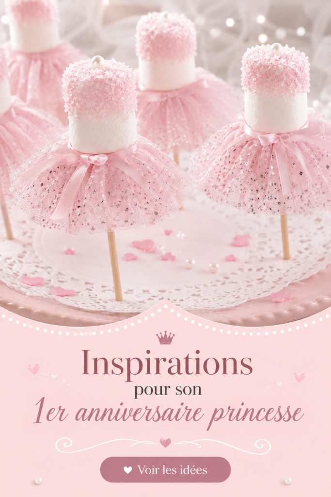 Fête d'anniversaire de princesse pour un enfant, avec décoration colorée et des thèmes enchantés.