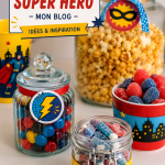 Fête d'anniversaire sur le thème des super héros avec décorations colorées
