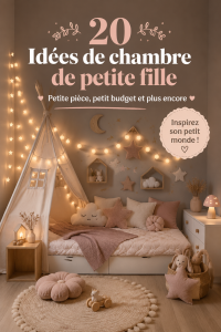 Chambre de petite fille décorée avec des couleurs pastel et des motifs féeriques.