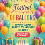 Fond coloré de ballons pour une fête d'anniversaire avec des nuances vives et joyeuses.