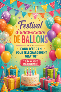Fond coloré de ballons pour une fête d'anniversaire avec des nuances vives et joyeuses.