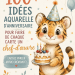 Un assortiment coloré de cartes d'anniversaire peintes à l'aquarelle délicates