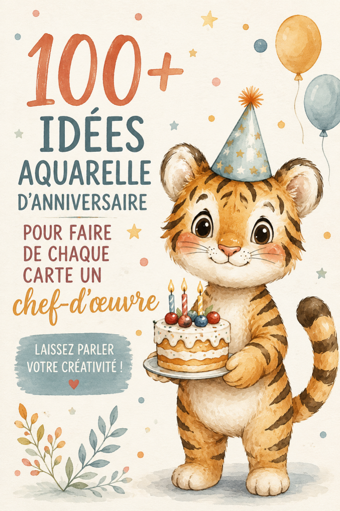 Un assortiment coloré de cartes d'anniversaire peintes à l'aquarelle délicates