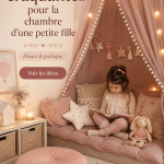 Chambre d'une petite fille décorée dans des tons doux et apaisants