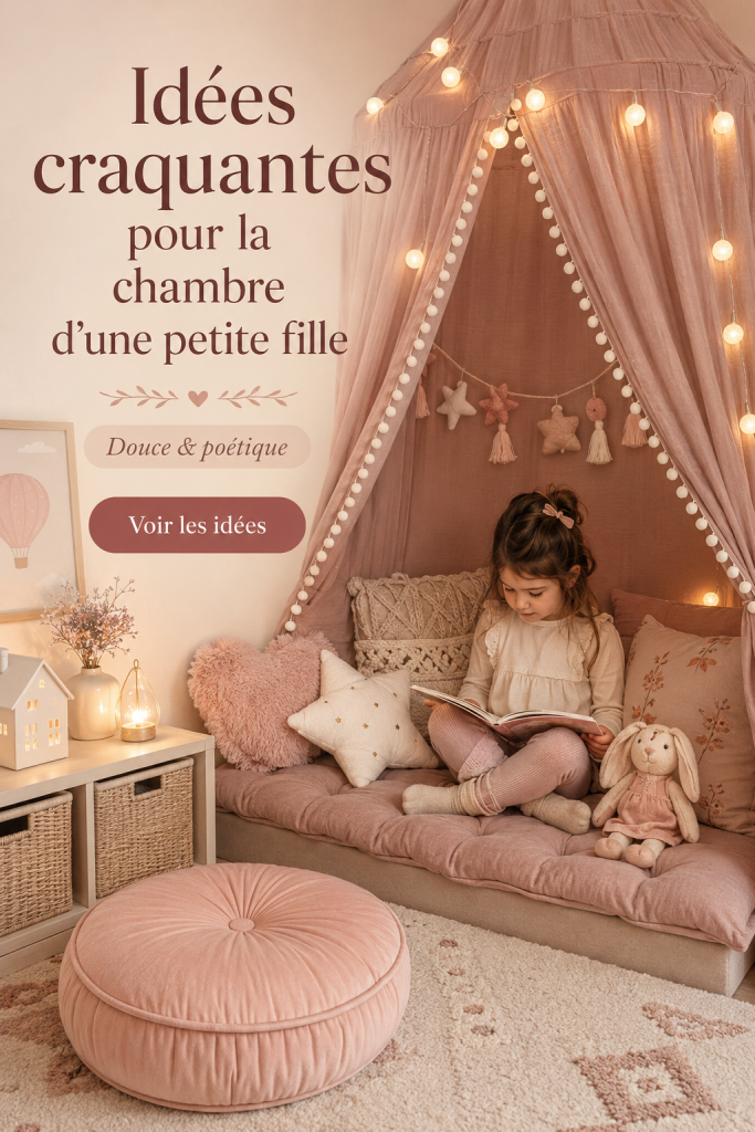 Chambre d'une petite fille décorée dans des tons doux et apaisants