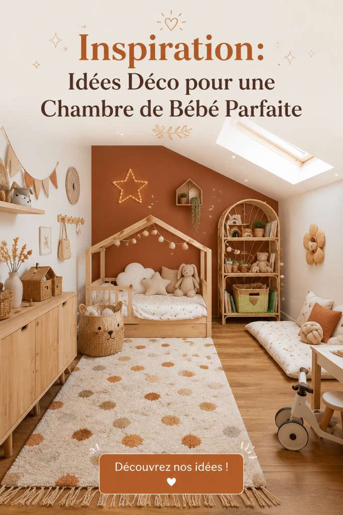 Chambre de bébé décorée avec des couleurs douces et des accessoires chaleureux, créant un espace apaisant.