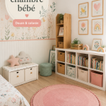 Chambre de bébé décorée avec des couleurs douces et des objets ludiques
