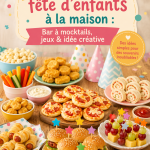 Une fête d'anniversaire pour enfant avec des jeux et une bar à mocktails colorée