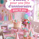 Thème de fête d'anniversaire coloré pour garçon de 6 ans avec des ballons et des décorations