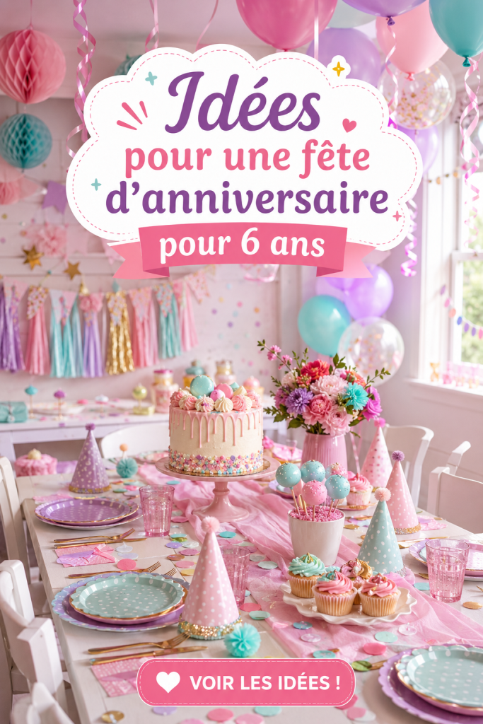 Thème de fête d'anniversaire coloré pour garçon de 6 ans avec des ballons et des décorations