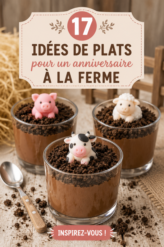 Buffet d'anniversaire à la ferme avec des plats colorés et festifs