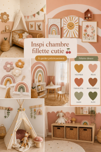 Chambre fillette décorée avec des couleurs pastel et des motifs mignons
