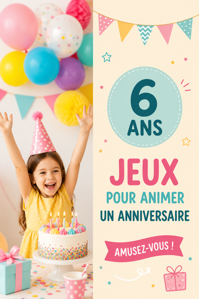 Un groupe d'enfants s'amusant avec des jeux d'anniversaire