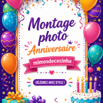 Montage photo créatif d'anniversaire avec des souvenirs familiaux