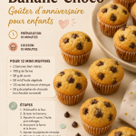 Muffins banane-choco sortant du four, dorés et moelleux