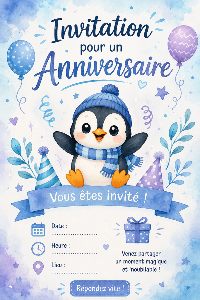 Modèles d'invitation d'anniversaire variés et colorés