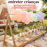 Des enfants jouant joyeusement lors d'un mariage, entourés d'activités ludiques.