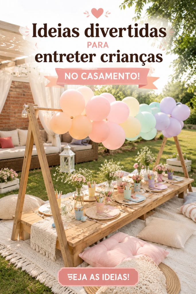 Des enfants jouant joyeusement lors d'un mariage, entourés d'activités ludiques.