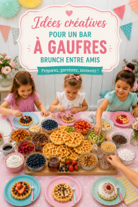 Un bar à gaufres élégant avec différentes garnitures
