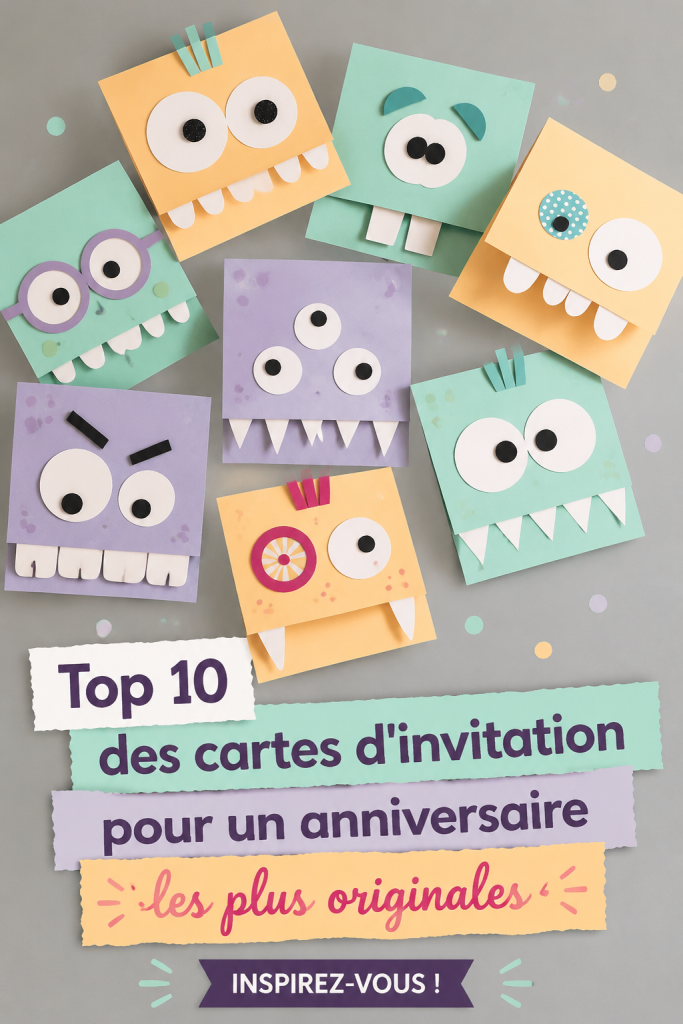 Sélection de cartes d'invitation originales pour un anniversaire élégant