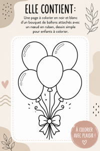 Une page de coloriage de ballons à colorier pour enfants, au design simple et attrayant.