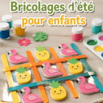 Un groupe d'enfants s'amusant à réaliser des créations d'été