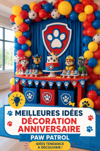 Déco festive avec des éléments Paw Patrol pour un anniversaire