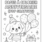 Une sélection de pages à colorier pour les anniversaires, avec des motifs joyeux.