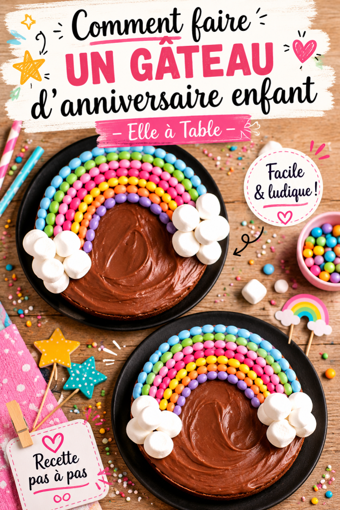 Un beau gâteau d'anniversaire décoré avec des couleurs vives et des bougies.