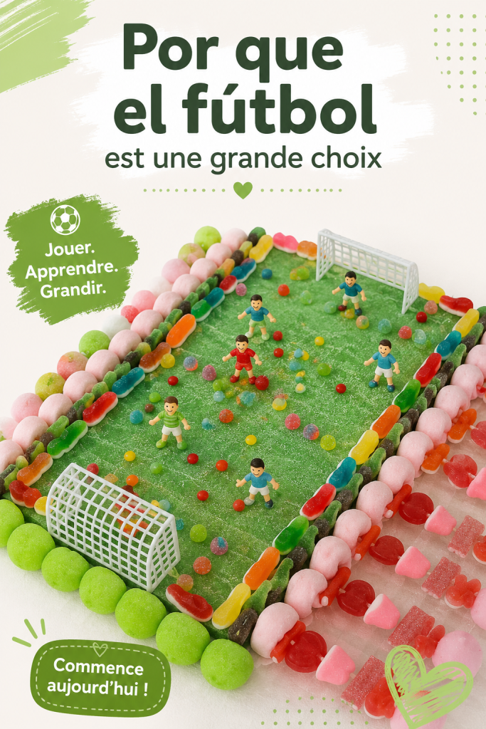 Une famille heureuse jouant au football ensemble dans un parc
