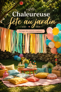 Une élégante garden party avec des décorations florales.