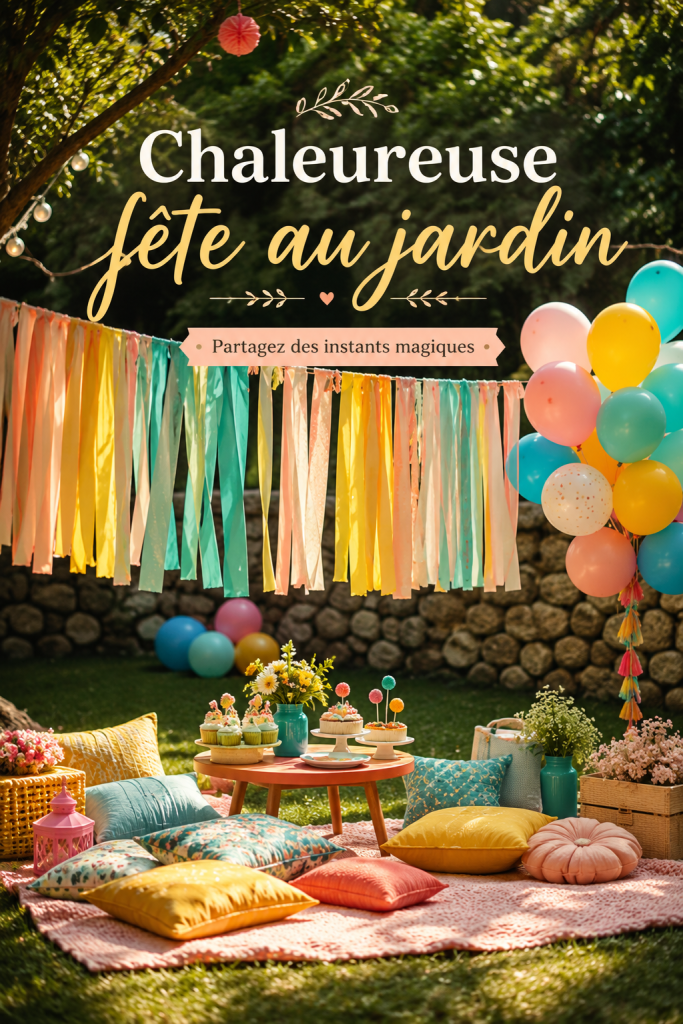 Une élégante garden party avec des décorations florales.