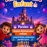 Un joli gâteau d'anniversaire pour enfant décoré de bougies colorées.