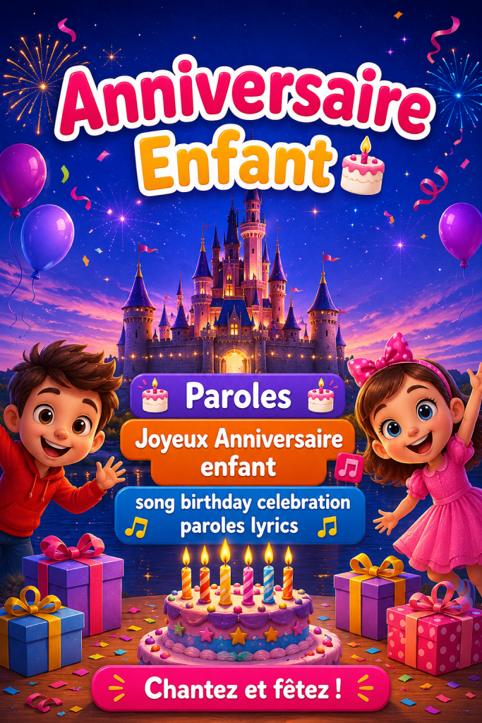 Un joli gâteau d'anniversaire pour enfant décoré de bougies colorées.