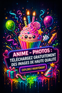 Illustration colorée d'un personnage d'anime, captivant l'attention des fans.