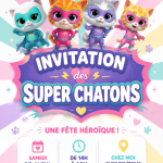 Exemple d'invitation d'anniversaire sur le thème des super héros
