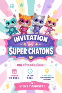 Exemple d'invitation d'anniversaire sur le thème des super héros