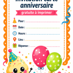 Exemples d'invitations d'anniversaire à imprimer décorées