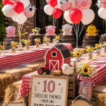 Thème de baby shower garçon avec des décorations colorées et un gâteau