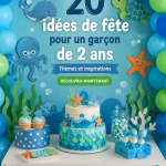 Fête d'anniversaire colorée pour un garçon de 2 ans avec des décorations à thème.