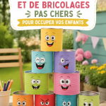 Un groupe d'enfants souriants en train de réaliser un bricolage coloré