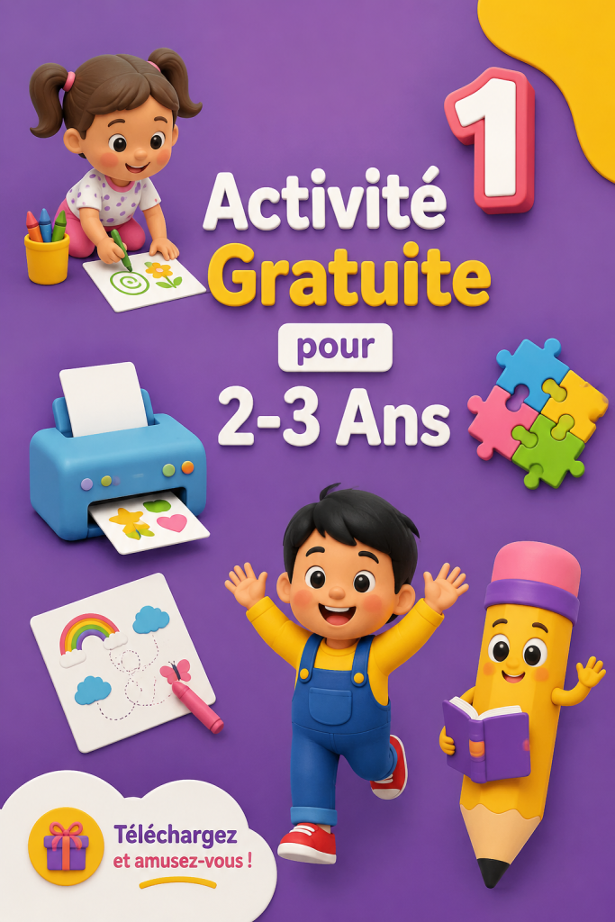 Un enfant joyeux découvrant une activité ludique imprimée à la maison.