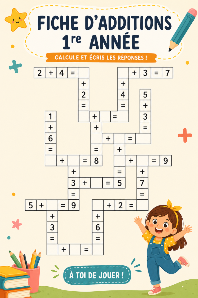 Un enfant heureux utilisant une tablette pour apprendre les mathématiques ludiquement.