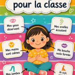 Affichage coloré et engageant dans une salle de classe